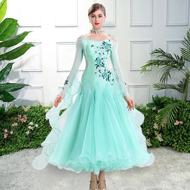 Women V-back Pink Ballroom Dress Standard Plus Size Ballroom Dance Costume Viennese Waltz Dress Foxtrot Dance Wear Quickstep