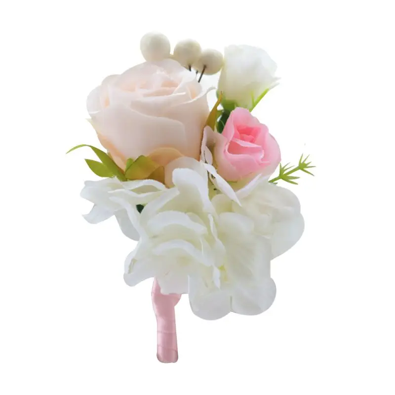 1 шт. женский мужской искусственный свадебный цветок брошь корсаж с букетом лента для выпускного вечера бутоньерка с булавкой вечерние украшения - Цвет: 1