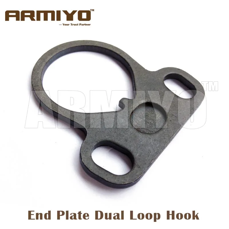 

Armiyo End Plate Dual Loop Hook Ambidextrous Adapter Bolt Attachment Fit Commercial-Spec Buffer Tube Hunting Shooting