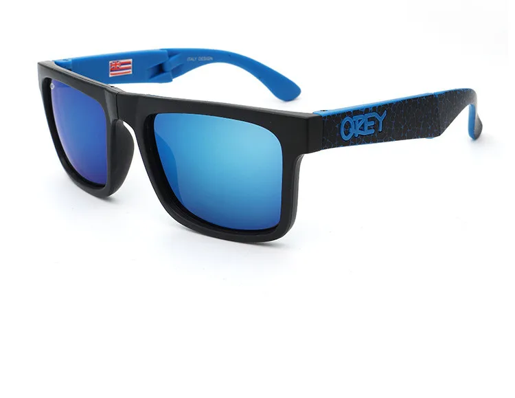 Складные солнцезащитные очки KEN BLOCK, фирменный дизайн, солнцезащитные очки с отражающим покрытием, квадратные шипы для мужчин и женщин, прямоугольные очки Gafas De Sol - Цвет линз: C5