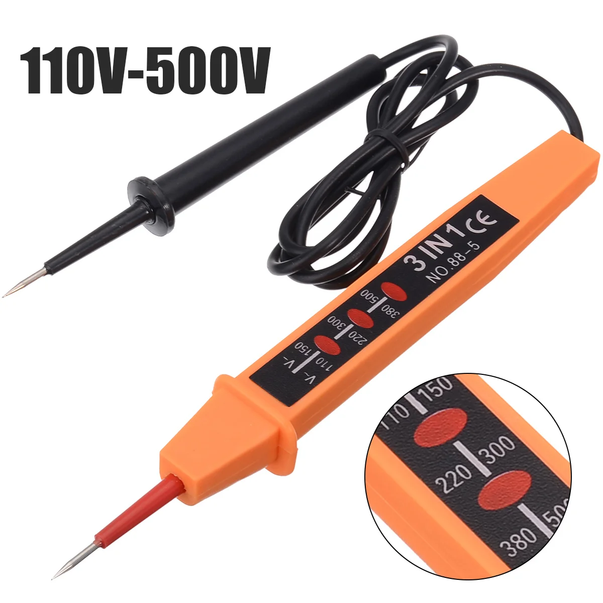 

1pc Voltage Circuit Tester Pen For Home Electricians AC DC Circuit Fault Finding Electrical Voltage Tester 110V-500V