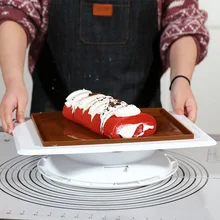 Пластиковый торт Круглый квадратный двухсторонний поворотный стол инструмент для выпечки DIY торт для приготовления пиццы поворотный пирожные с кремом стенд