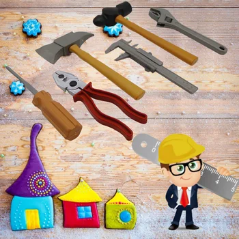 

1 random delivery child creative simulation tool boy manual repair tool puzzle play house children 6 piece set toy
