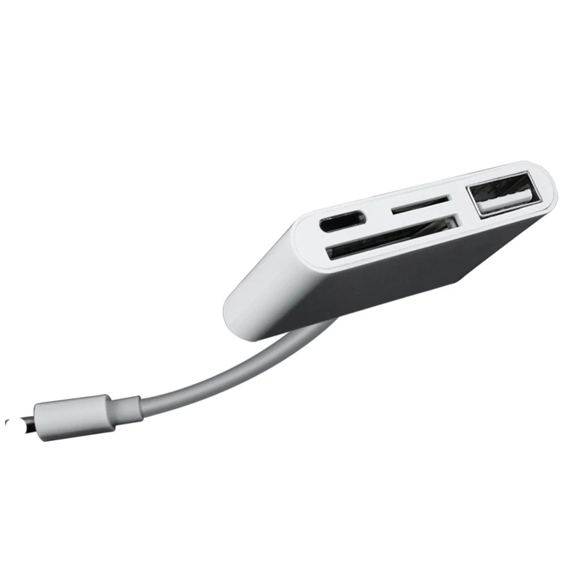 Pаспродажа 4 в 1 SD TF font b Card b font font b Reader b font Камера OTG Адаптер Кабель Преобразователь Комплект подключения зарядного для iPhone X 8 7 iPad для Lightning