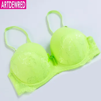 Women Sexy Underwire Padded Push Up Embroidery Lace Bra 34 36 38 40 42 D E Brassiere Bra Push Up Bras Plunge BH Lingerie