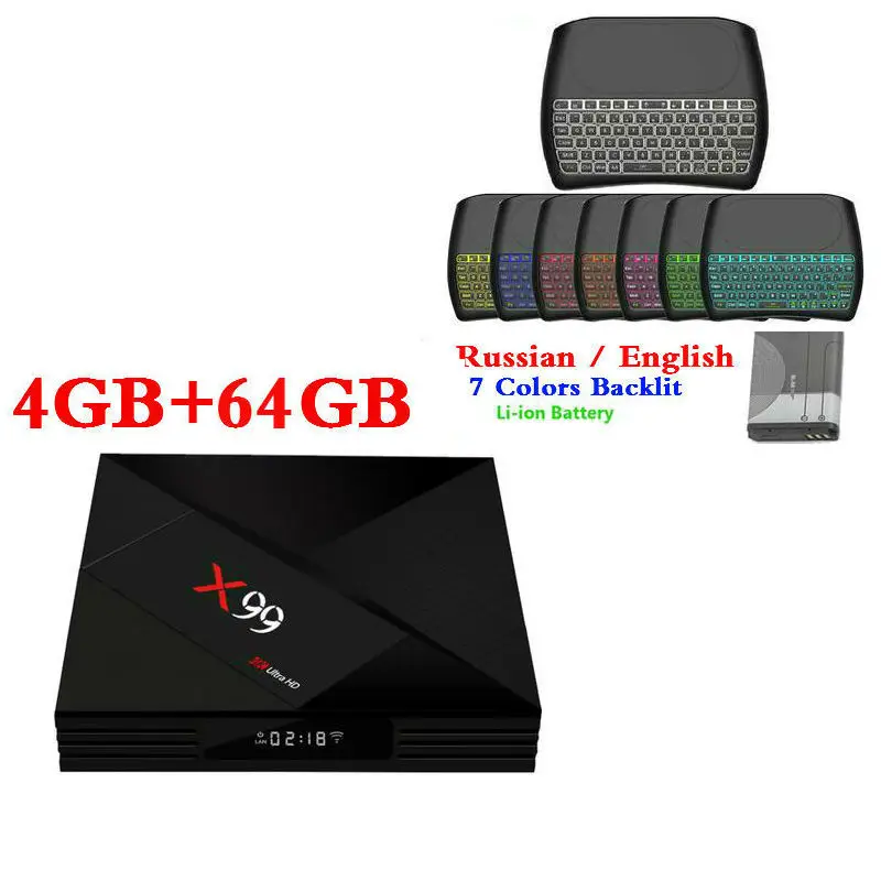 Smart tv BOX OLOEY RK3399 Android 7,1X99 4 Гб 64 Гб голосовой пульт 2,4G/5G двойной wifi BT4.1 4K медиаплеер X99 телеприставка Youtube - Цвет: X99 D8