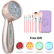 Ultrasound Galvanic Face Skin Lift Care Facial Skin Tightening Photon Therapy Massager Acne Remover Anti-wrinkle with Gift Box portable ultrasonic facial massager face lift led therapy galvanic spa ion wrinkle remover face skin care beauty device