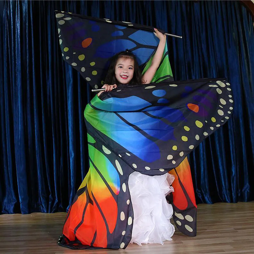 Танец живота Isis крылья с палочками для детей Танец живота Костюм Крылья Ангела представление одежда танцевальный костюм