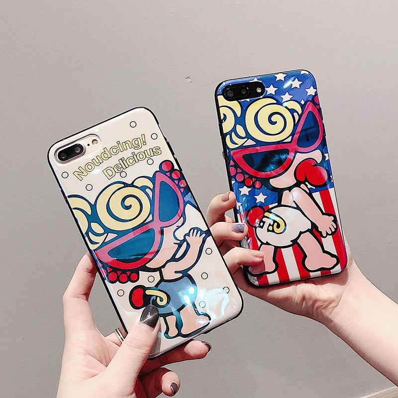 

Luxury Japan street Brand hysteric mini Blue-ray soft case for iphone 6 6s 7 8 plus X XS Super baby cute cover Fundas