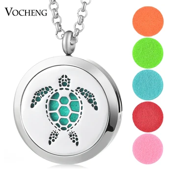 

10pcs/lot 316L Stainless Steel 30mm Essential Oil Diffuser Locket Jewelry Turtle Magnetic Pendant with Felt Pads VA-405*10