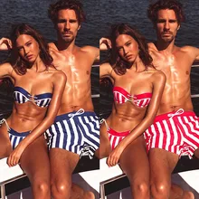 Женский, мужской, s купальный костюм-двойка, женский, бикини, мужские, шлейф, шорты, плавки, пляжный купальник для серфинга, бордшорты, синий, красный