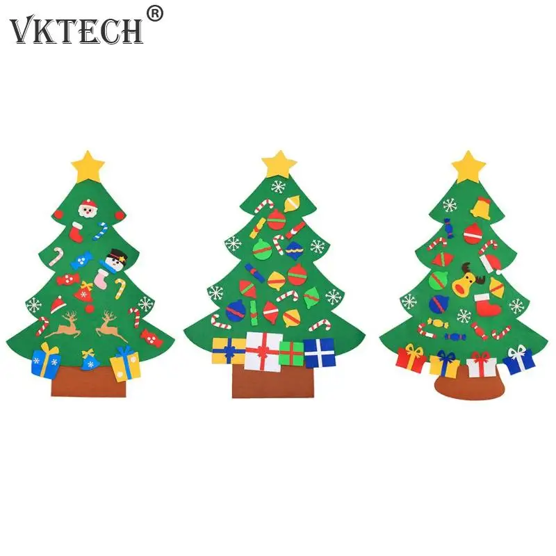 

Kids DIY Non-Woven Christmas Tree New Year Party Hanging Ornament Children Gifts Natal Navidad Christmas Decorations for Home