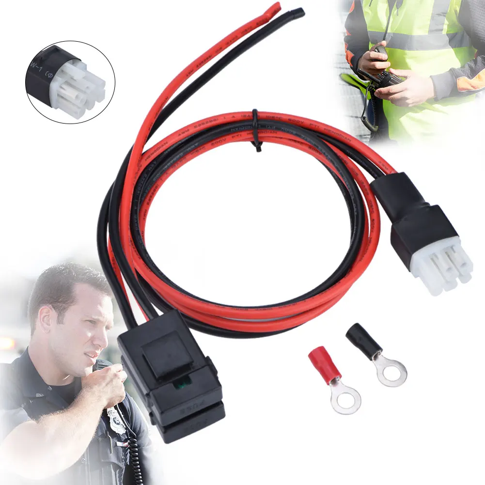 SOONHUA Power Cable 6-Hole 4-Pin Power Cables Cord Accessories Short Wave FT-857D FT-897D IC-725A IC-78 IC-706