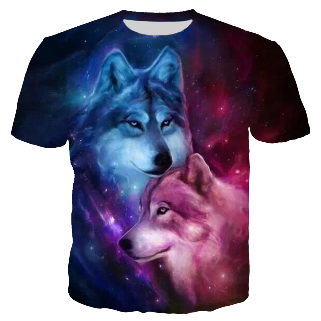 

Starry Sky Wolf T Shirt Men Fashion Clothing 3D Print Men/Women Hip Hop Streetwear Tops Pullover T79