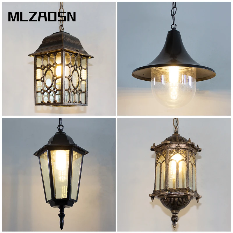 MLZAOSN European Style Chandelier Outdoor Lamps Waterproofing Back
