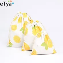 1 шт., фруктовая Хлопковая Сумка на шнурке, женская косметичка для путешествий, косметичка, обувь, органайзер для хранения ткани, сумки, маленький кошелек для монет, карман