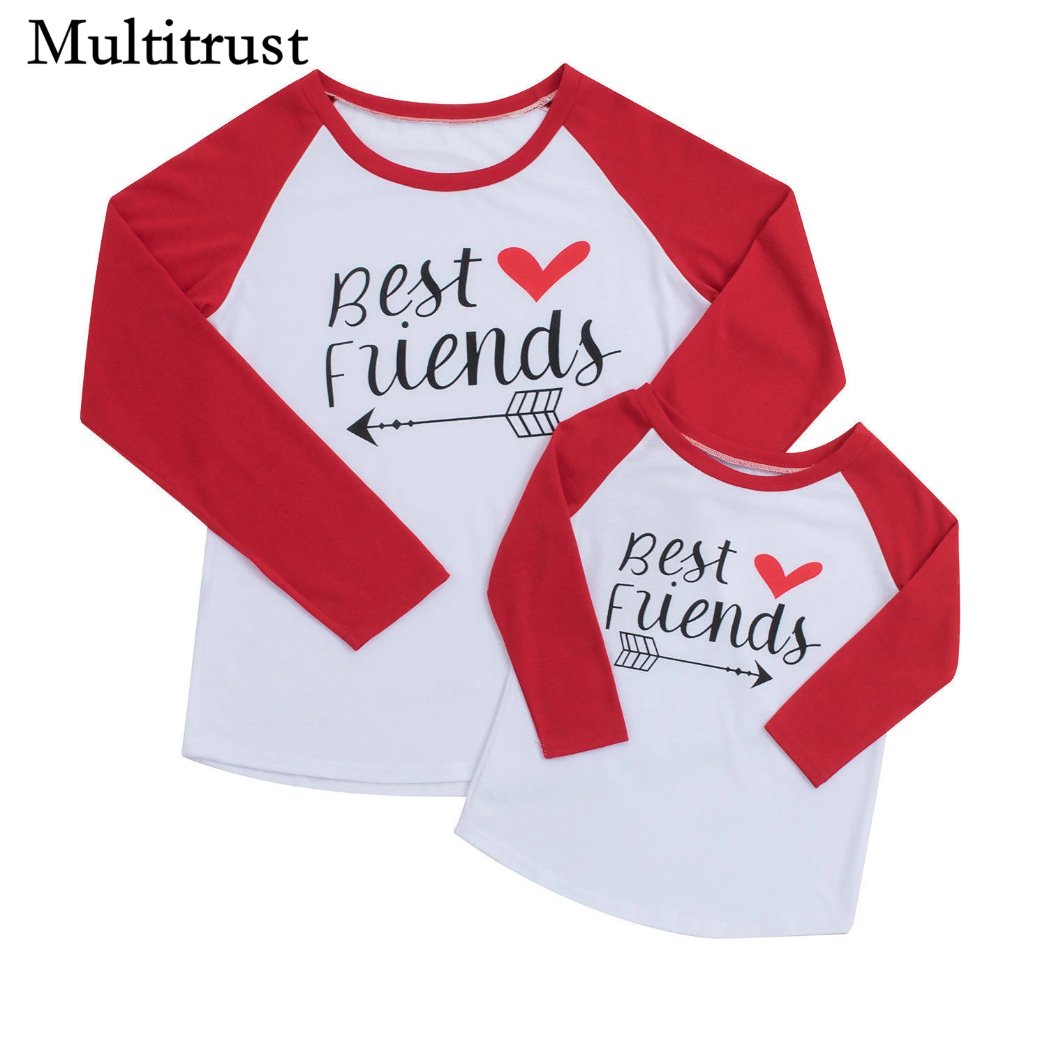 

2018 Multitrust Brand Hot Mom Girls Parent Child Blouse Shirt Fashion T-shirt Family Matching Best Friends Patchwork Tops
