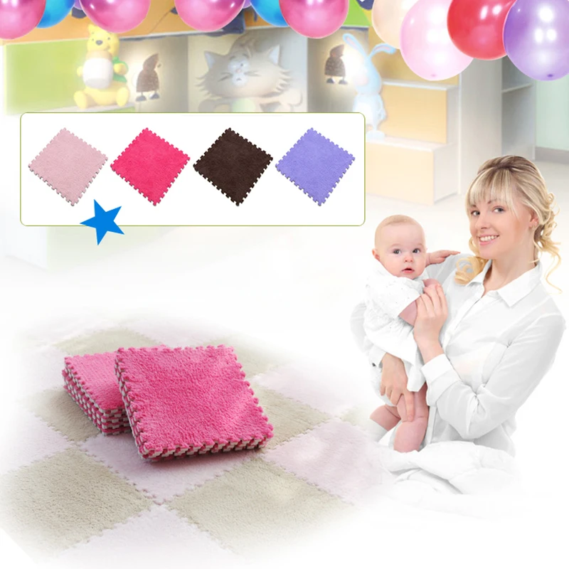 

Top Sale 30*30cm Living Room Rugs Bedroom Children Kids Soft Carpet Magic Patchwork Jigsaw Splice Heads Climbing Baby Mat