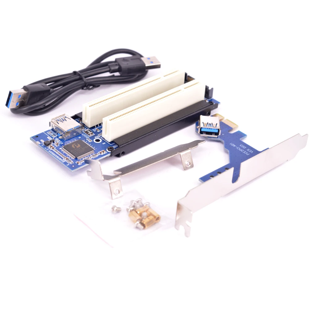  5 teile/los PCIe x1 x4 x8 x16 zu Dual PCI slots adapter pci express zu 2 pci karte