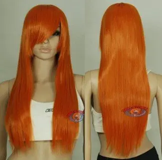 new long Pumpkin Orange Long Cosplay Wig/wigs |
