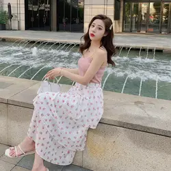 2019 весенне-летняя новая Однотонная юбка с цветочным принтом, асимметричная шифоновая юбка, весенне-летняя длинная юбка