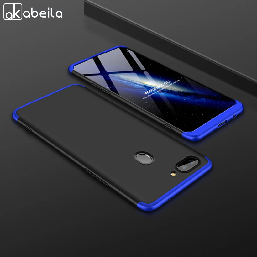

AKABEILA 360 Degree Protector Phone Case For Oppo R15 Cases 6.28 inch Phone Cover Plastic Fashion Shockproof Phone Shells Bags