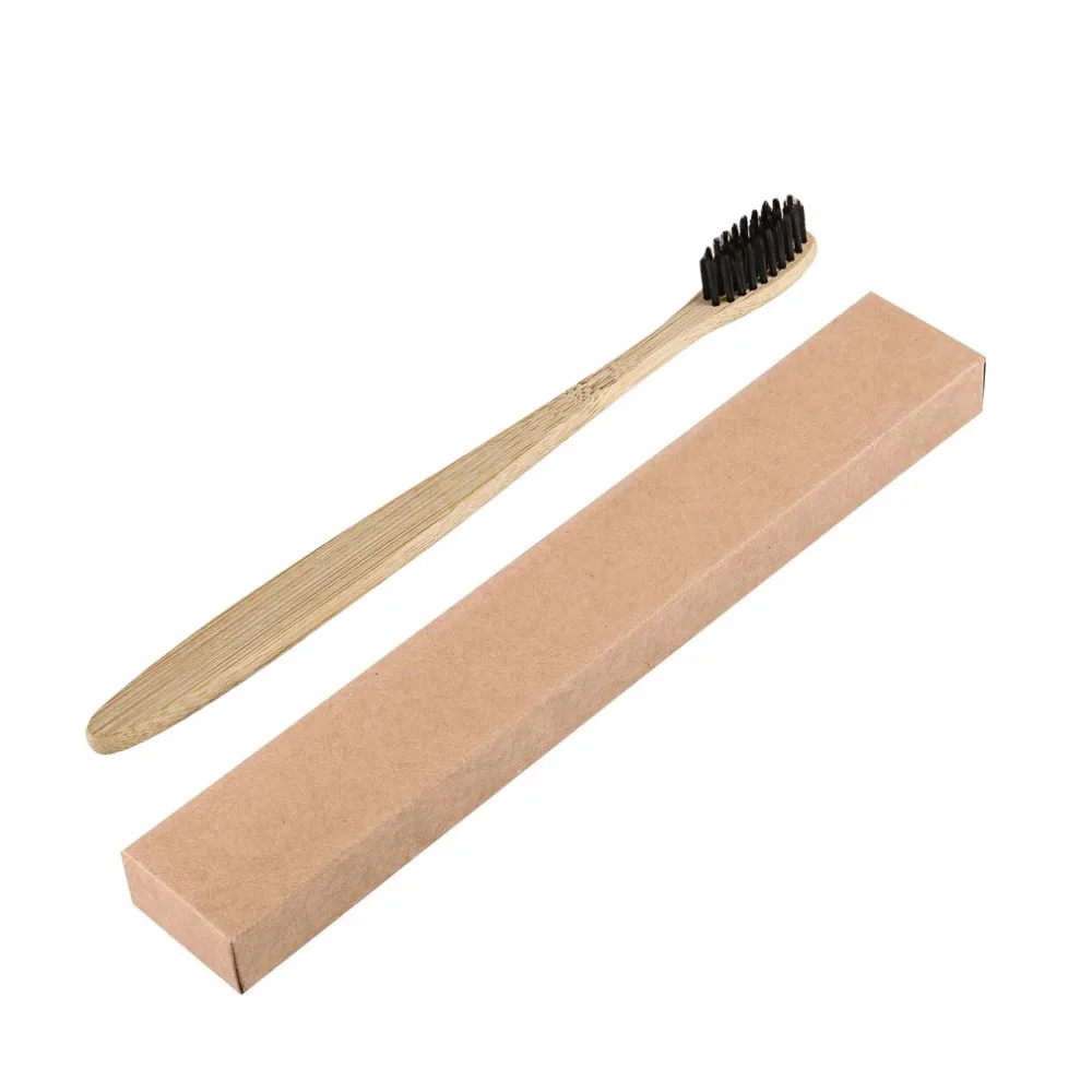 

Handmade Comfortable Eco-friendly Environmental Toothbrush Bamboo Handle Toothbrush Charcoal Bristles Health Oral Care Box Pack