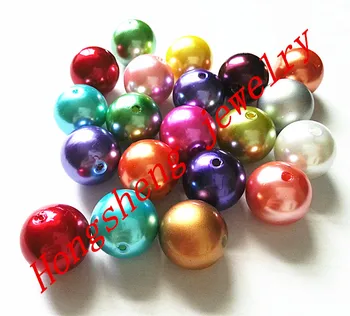 

Multi spring color 20 mm 110pcs/lot chunky acrylic pearl beads for Chunky Necklace Jewelry making