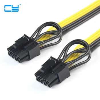 

50pcs/Lot CPU 8Pin to Graphics Video Card Double PCI-E PCIe 8Pin ( 6Pin + 2Pin ) Power Supply Splitter Cable Cord 15cm
