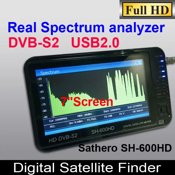 Original SATHERO SH 600HD DVB S2 Digital Satellite Finder finder satellite meter with Spectrum