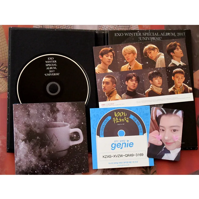 Exo Autographed Hand Signed Universe Christmas Album Cd Photobook Signed Poster K Pop 012018 Poster K Pop K Pop Albumalbum Exo Aliexpress