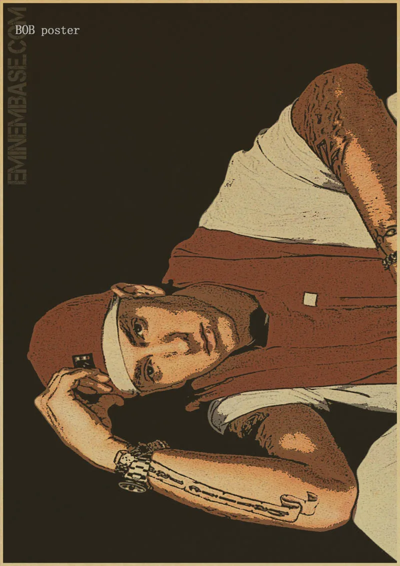 Винтажный постер Eminem The Slim Shady LP 8 Mile A rap singer Bar House Cafe Art Decoration Kraft music Poster Настенная
