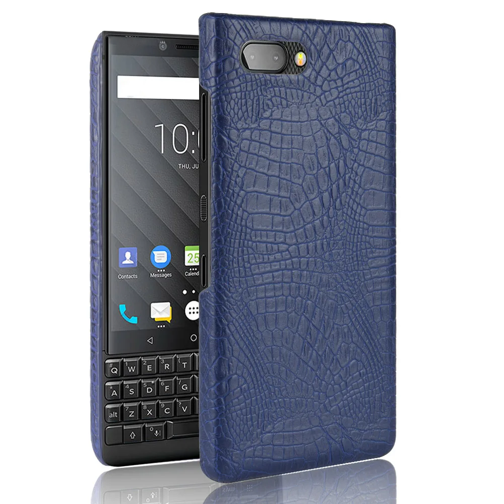 Чехол для Blackberry Keyone Key2, чехол из крокодиловой кожи, жесткие чехлы для Edition, серебристый Q20 Q30 PRIV Mercury Dtek 70, чехол - Цвет: Blue