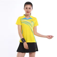 Женский теннисный Костюм-Двойка для бадминтона, теннисные юбки для девочек, спортивный костюм с коротким рукавом, летняя быстросохнущая одежда