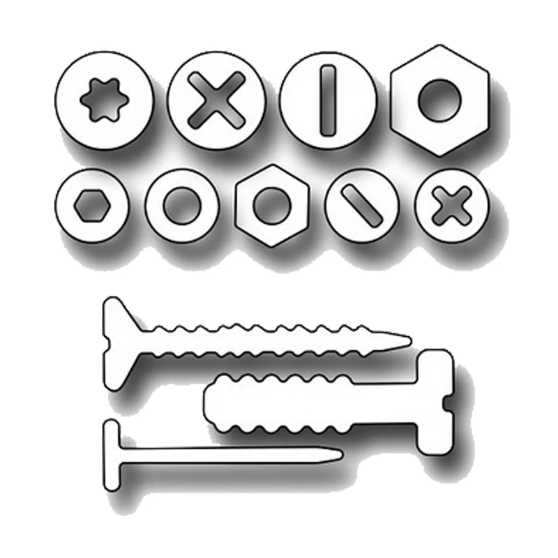 

ForeWan Crafts Metal Steel Cutting Dies Screw/Nail Repair Tools set Frame For DIY Scrapbooking Paper/photo Cards Embossing Dies