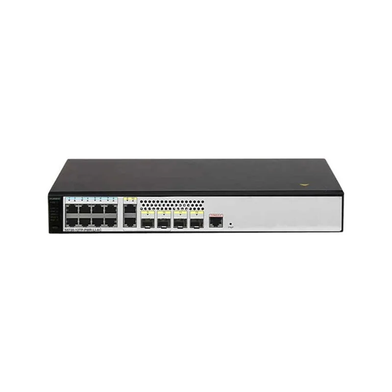 S5720S-12TP-PWR-LI-AC(8 портов Ethernet 10/100/1000 PoE+ порты, 2 SFP двуколки и 2 двухцелевые мужские солнцезащитные очки 10/100/1000 или для программирования в производственных условиях, 124W PoE AC 110/220 V