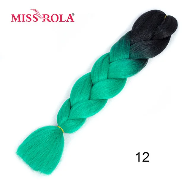 Miss Rola, 24 дюйма, крупное плетение, синтетические волосы для наращивания, 100 г, высокотемпературное волокно, Омбре, тон, вязание крючком, плетение волос 89 цветов - Цвет: #6