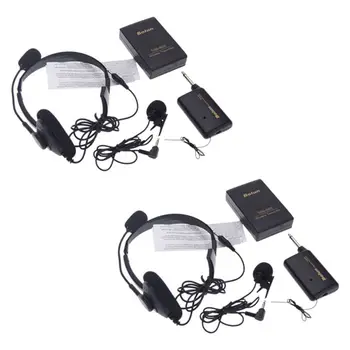 

2X Lapel Wireless Mic Remote Microphone System Kit FM Transmitter Receiver