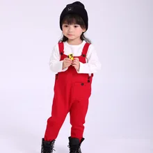 Модные трикотажные Комбинезоны для маленьких девочек; детские штаны; однотонная детская одежда