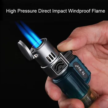 

High temperature spray gun lighter single/two/three windproof jet flames gas inflatable cigar lighter torch fire dropshipping