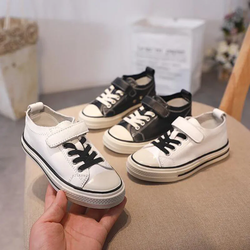 

Genuine Leather High Quality Children Kids Fashion Flats Single Shoes Breathable Round Toe Non-slip Breathable Solid Color Shoes