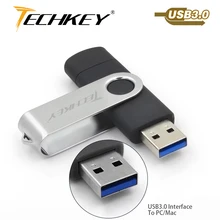 OTG usb 3,0 usb флэш-накопитель 3,0 TECHKEY pen drive 8 ГБ 16 ГБ 32 ГБ 64 Гб memoria флеш-накопитель memoria Cel stick pendrive u disk подарок для мобильного телефона