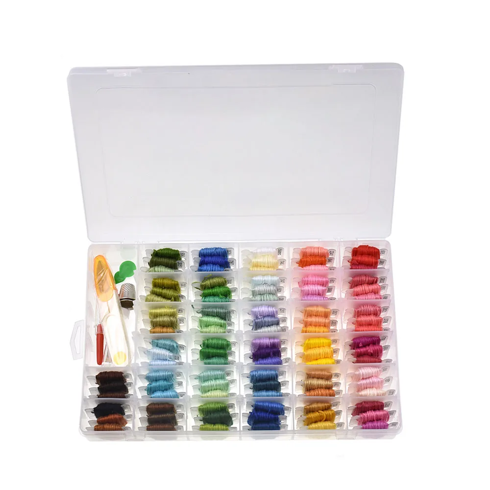 139 Pcs/Set 39 Embroidery Thread String Kits 100 Skeins Floss Cross