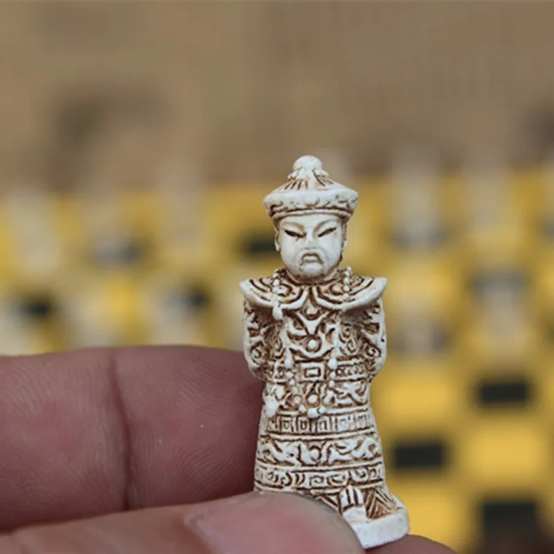 Chess Pieces and Board Antique Leather