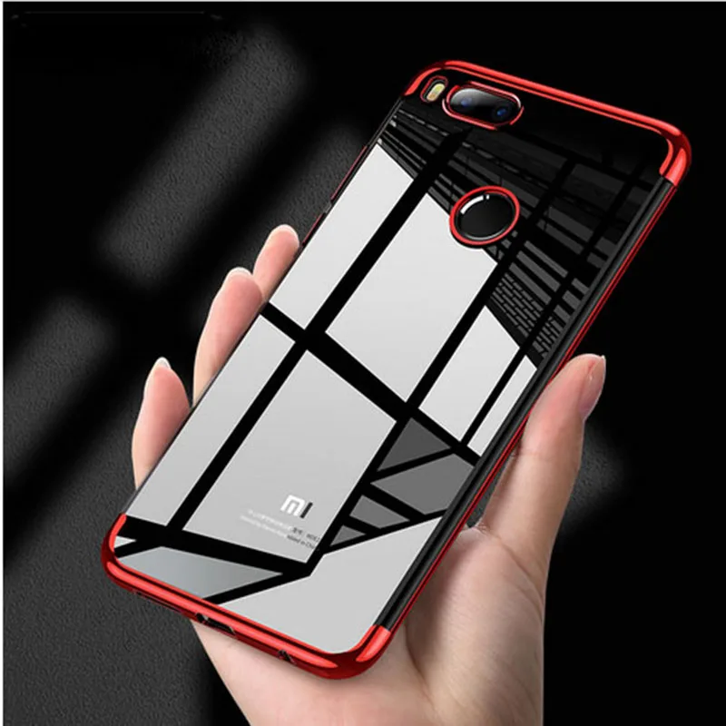 Luxury Plating Bumper Clear Silicone Back Case Cover For Xiaomi Mi A1 MIX 2S Mi 8 Phone Capa Coque For Redmi 4X 5A 5 Plus S2 Mix(1)