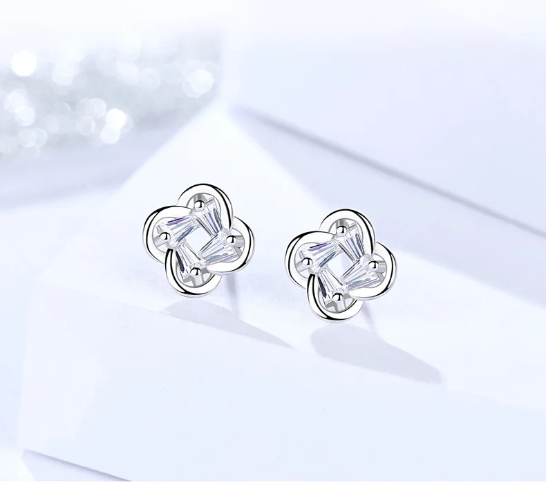 flower silver earrings for women 5
