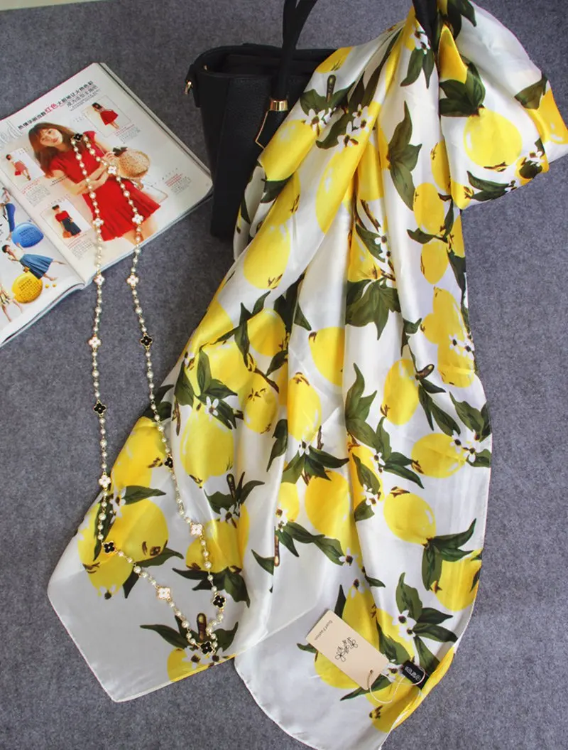 Модный женский шарф из чистого шелка женский роскошный бренд с принтом пейсли платки и шарфы пляжные Чехлы SFN163 - Цвет: C9