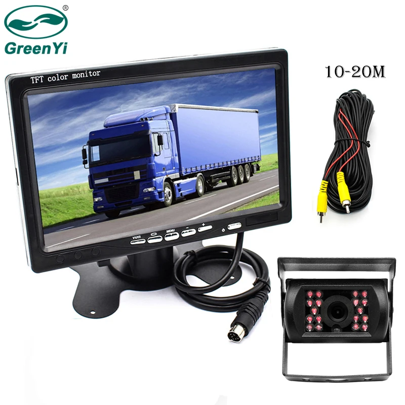 GreenYi Backup Camera+ 7 Inch Monitor Wired Waterproof Rear View Camera