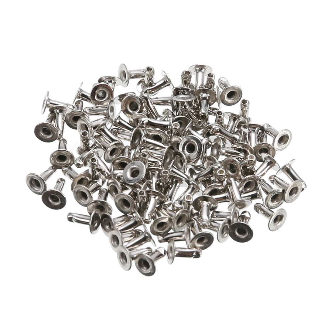 100pcs 6mm Round White Pearls Rivets Studs Pearl Spikes for DIY Leather Bag Shoes Clothes Decoration