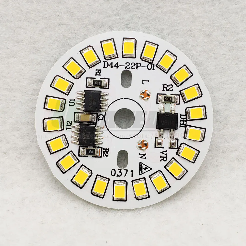 AC 220 В светодиодный PCB 15 Вт Dia44mm SMD2835 1350lm модуль алюминиевая лампа пластина умный IC